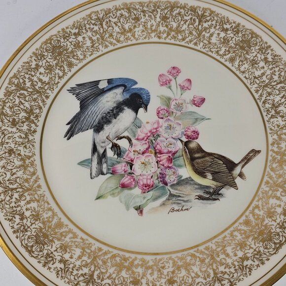 Lenox Limited Edition Birds Plate Black-Throated Blue Warblers Edward Boehm 1980 - Picture 6 of 9